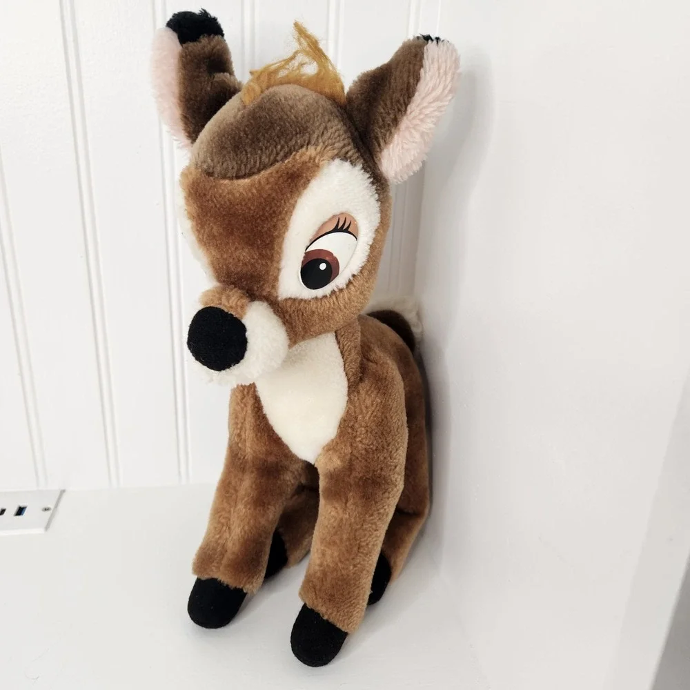 Vintage 1980s Disney World Bambi Plush Brown Soft Stuffed Animal Deer Disneyland